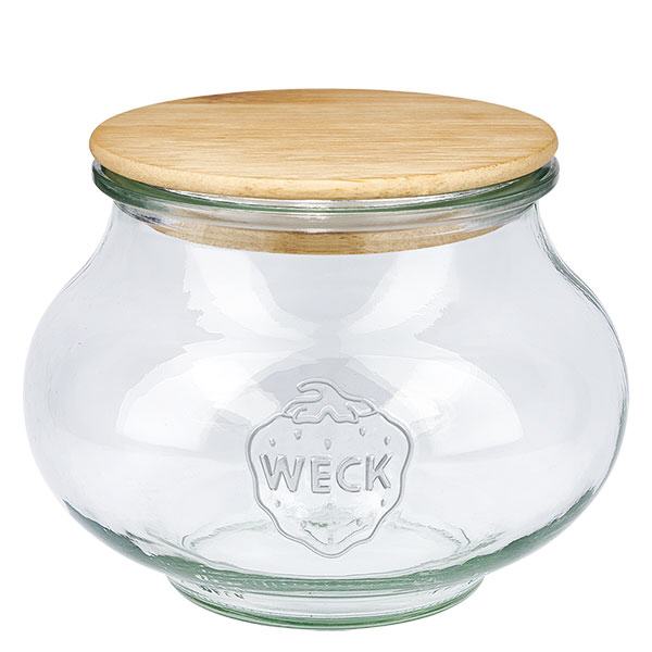 1062ml Tarro decorativo WECK RR100 con tapa de madera 1062ml Tarro decorativo WECK RR100 con tapa de madera