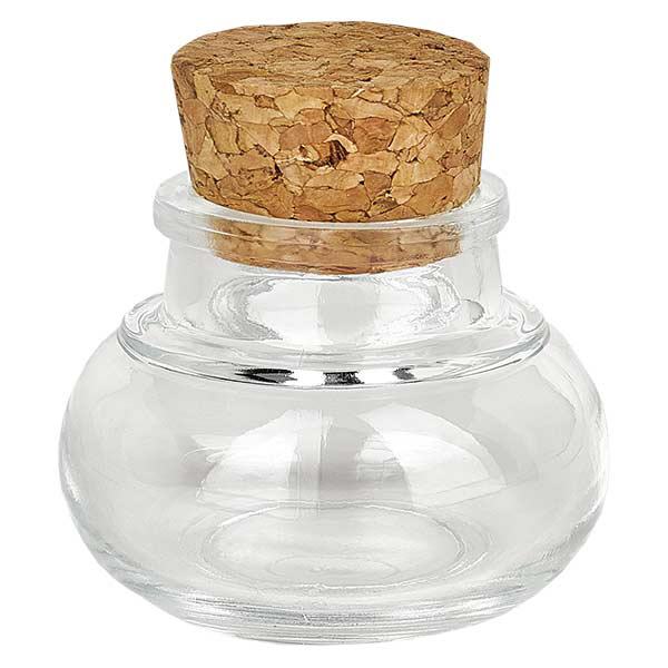 Belly 40ml transparente, apertura 27mm, incl. corcho 27.5/31.5 Belly 40ml transparente, apertura 27mm, incl. corcho 27.5/31.5