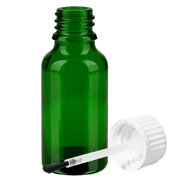 Frasco pincel 20ml blanco tapón estándar GreenLine UT18/20 Frasco pincel 20ml blanco tapón estándar GreenLine UT18/20