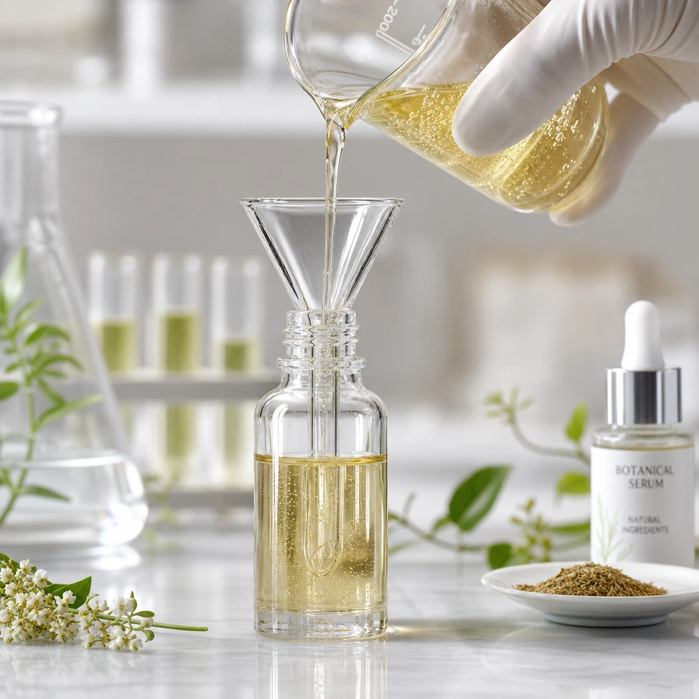 Embudo de laboratorio compacto de vidrio sodocálcico con abertura de 30 mm y asa corta para facilitar su manejo