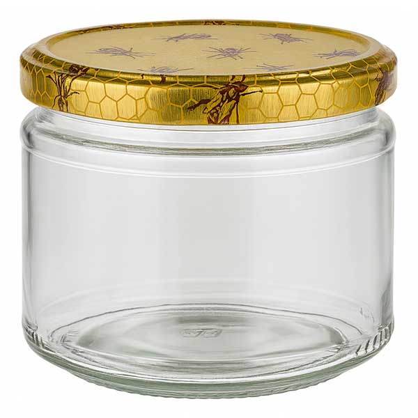 Tarro redondo 330ml + tapa BasicSeal panal UNiTWIST