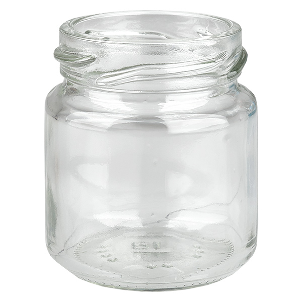 Tarro de cristal 53ml transparente, sin tapa, rosca TO43 Tarro de cristal 53ml transparente, sin tapa, rosca TO43