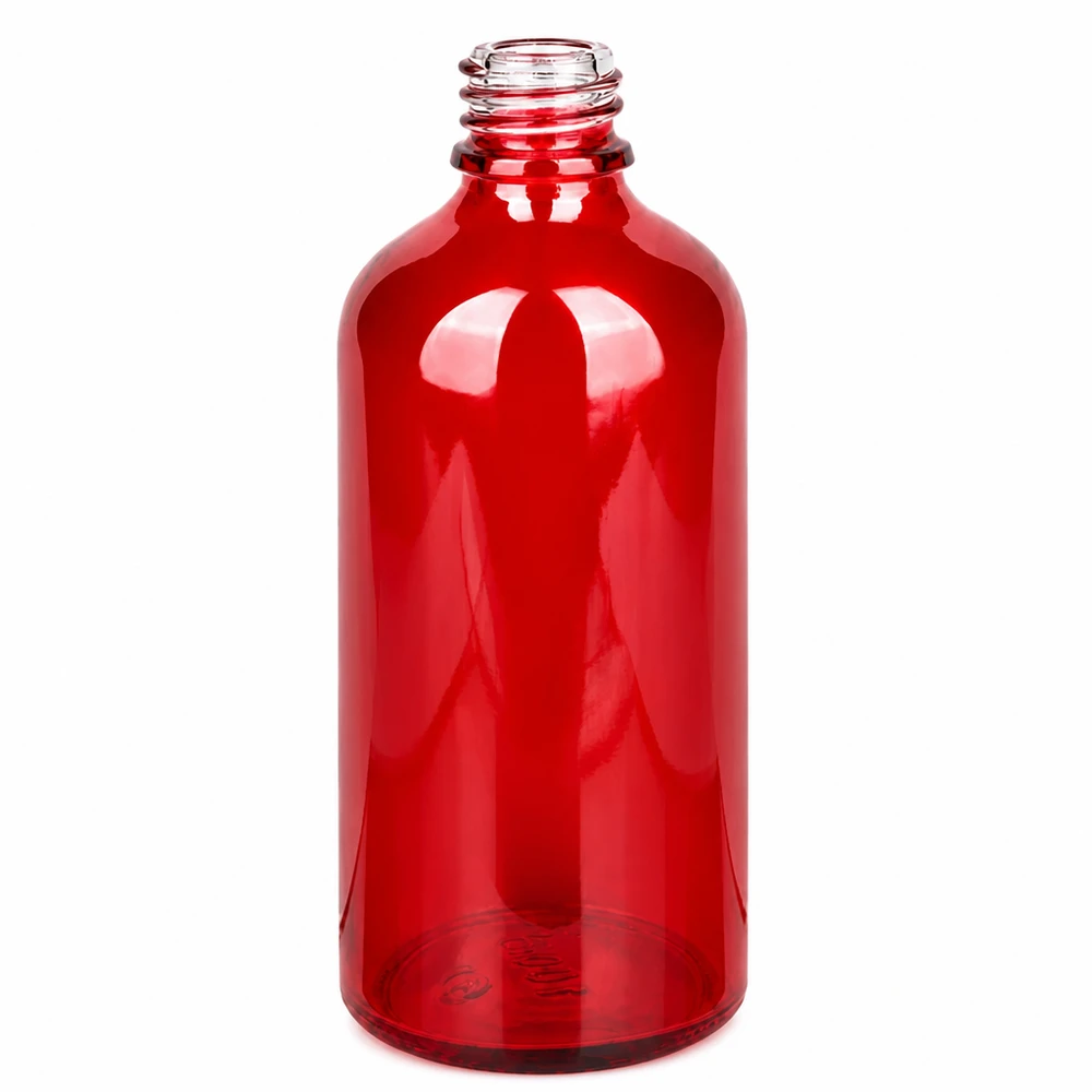 Botella de farmacia de 100ml RedLine UT18/100 UNiTWIST Frasco de farmacia de vidrio rojo RedLine UT18/100 de 100 ml con rosca UNiTWIST