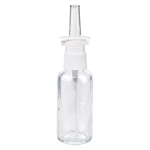 Botella de farmacia transparente 30ml spray nasal blanco estandar Botella de farmacia transparente 30ml spray nasal blanco estandar