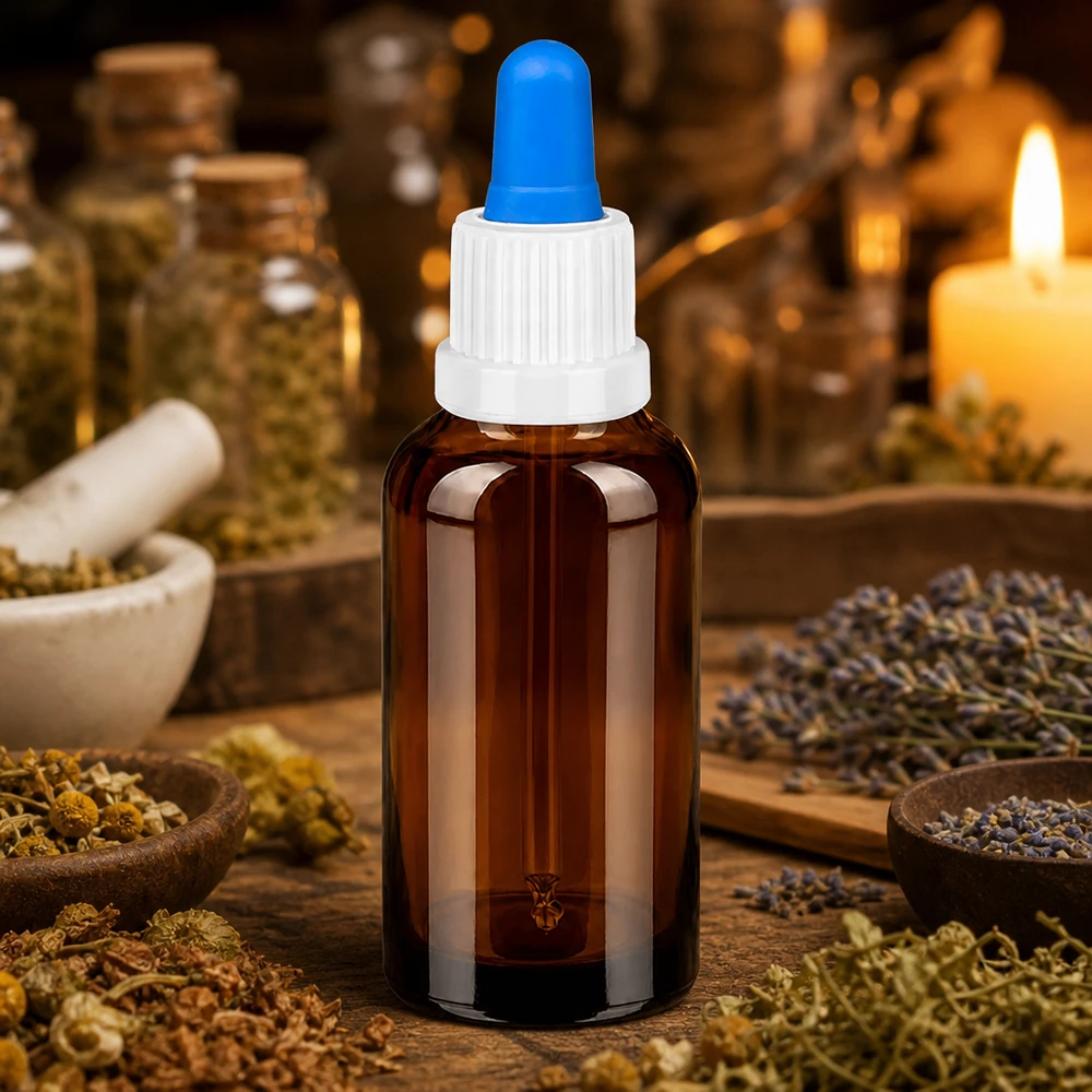 Frasco pipeta 30ml blanco/azul cierre inviolable BrownLine UT18/30 Frasco pipeta BrownLine de 30 ml con punta azul: dosificación precisa de gotas para aplicaciones de laboratorio