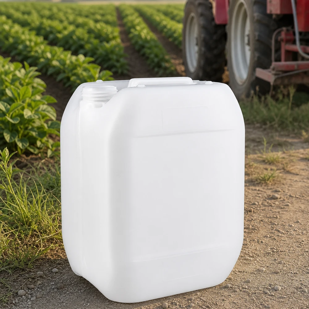 Bidón 10 litros sin tapón Recipiente de plástico blanco de 10 litros sin tapón, para productos fitosanitarios de uso en el campo