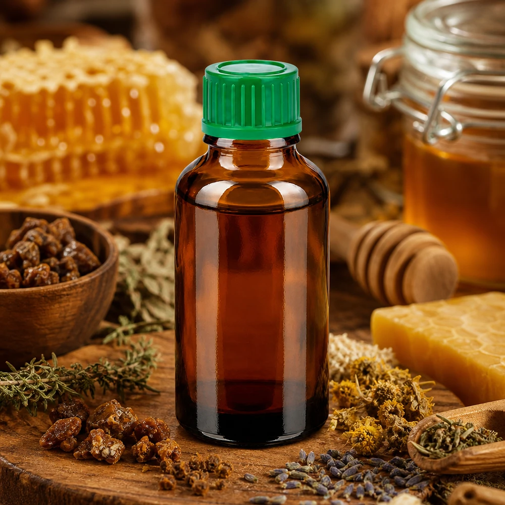 Botella de 30 ml con tapón de rosca verde de 11 mm Estándar BrownLine UT18/30 Frasco de vidrio ámbar de 30 ml de material de protección UV con tapón de rosca verde de 11 mm para productos naturales