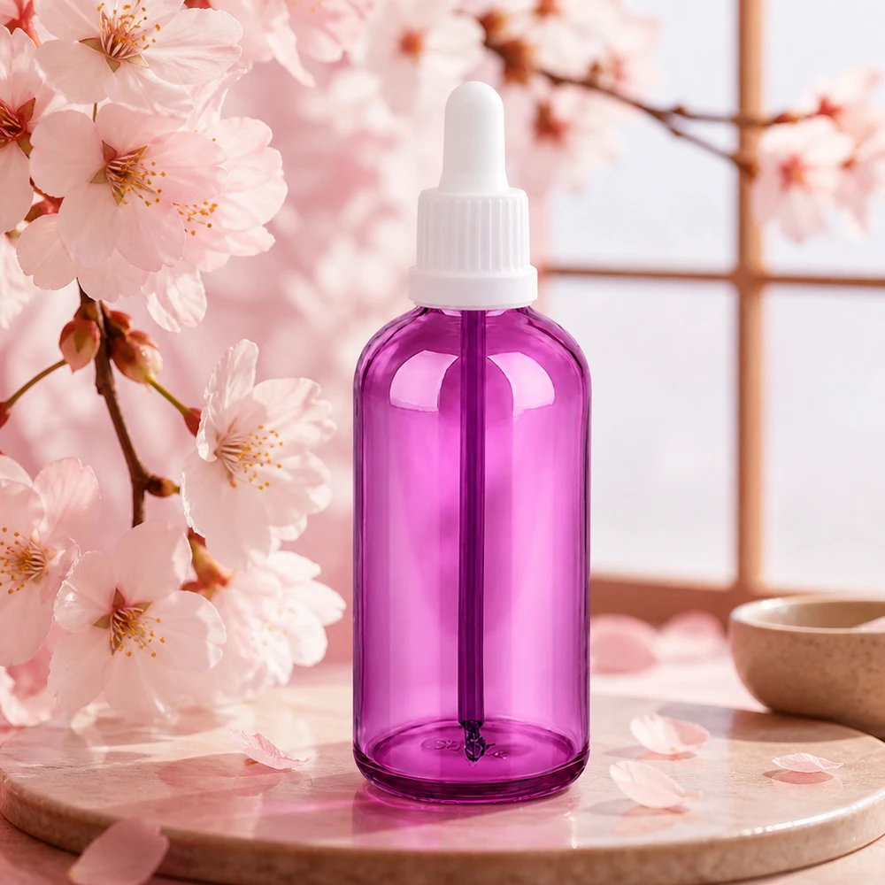 100ml botella pipeta blanco Originalidad tapón de rosca PurpleLine UT18/100 Frasco pipeta PurpleLine de 100 ml con rosca UT18 para la dosificación profesional de productos cosméticos