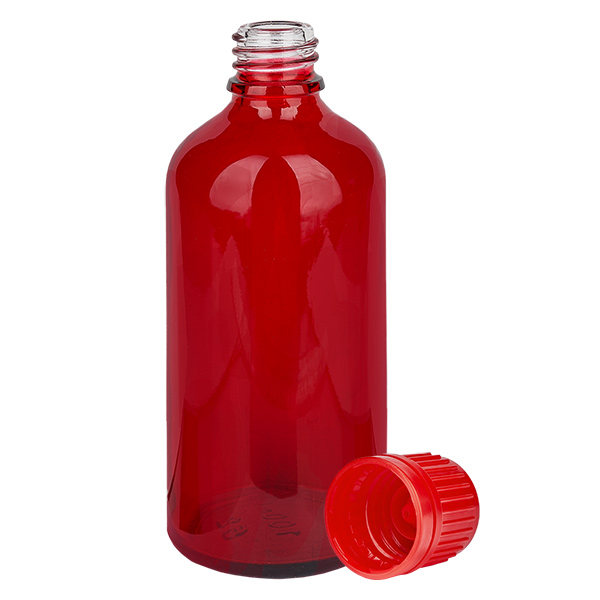 Botella de 100 ml con tapón de rosca de 11 mm rojo RedLine UT18/100 Botella de 100 ml con tapón de rosca de 11 mm rojo RedLine UT18/100