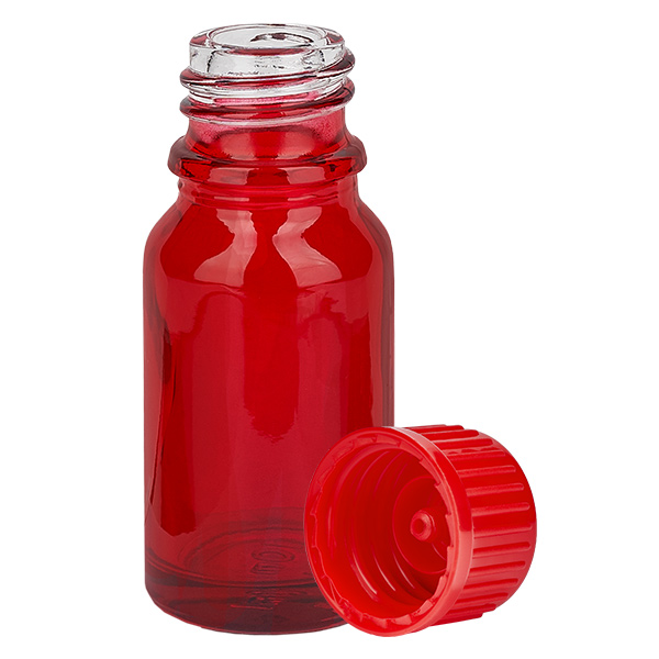 Botella 10ml 11mm tapón rosca rojo estándar RedLine UT18/10 Botella 10ml 11mm tapón rosca rojo estándar RedLine UT18/10