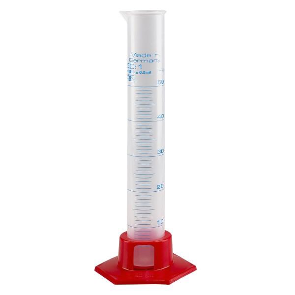 50 ml probeta graduada de polipropileno con base roja 50 ml probeta graduada de polipropileno con base roja