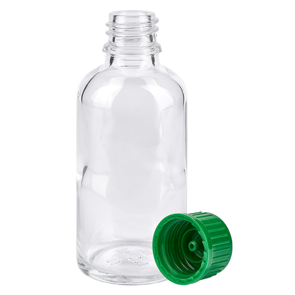 Botella 50ml tapón rosca 11mm verde estándar ClearLine UT18/50 Botella 50ml tapón rosca 11mm verde estándar ClearLine UT18/50
