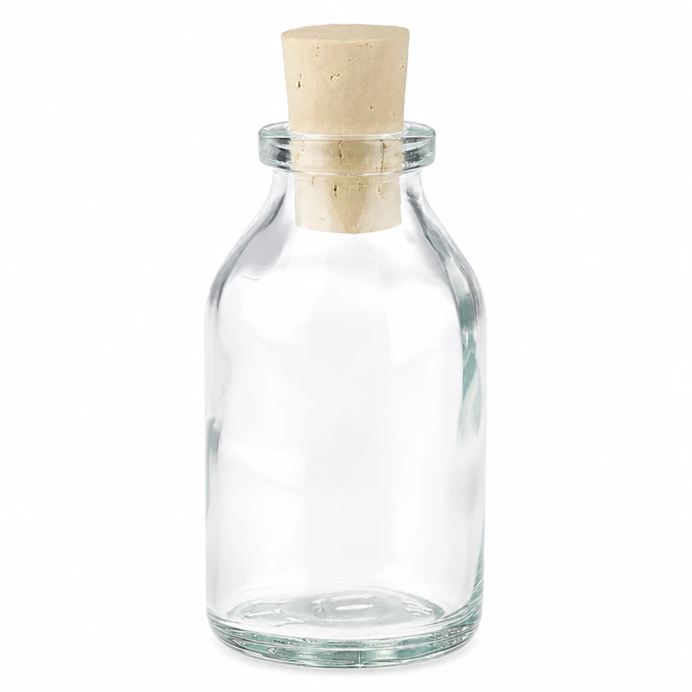 Botella de vidrio transparente 20ml con corcho 11/14mm Zylindrische Glasflasche 20ml mit passendem Korken 11/14mm Produktfoto