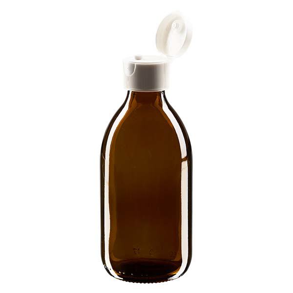 Frasco para medicamentos de 250 ml marrón, con tapa abatible ApoGlas Frasco para medicamentos de 250 ml marrón, con tapa abatible ApoGlas