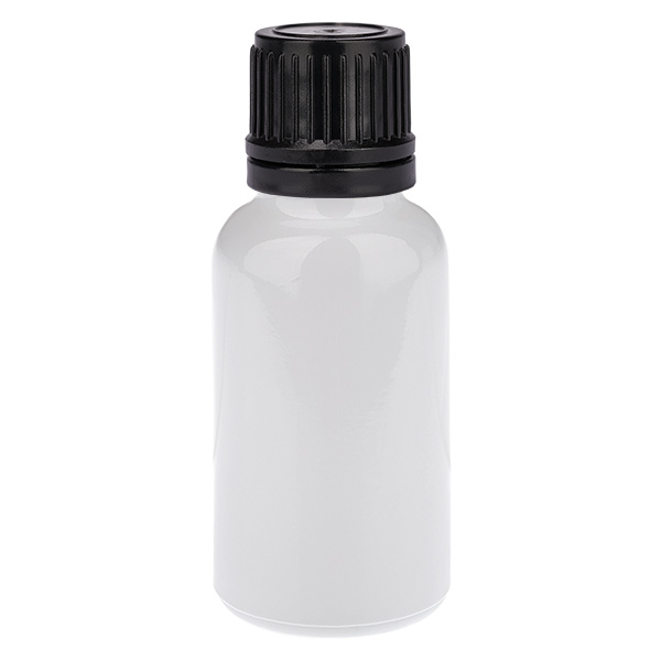 Frasco de 20 ml con tapón de rosca de 11 mm negro Tapón de seguridad WhiteLine UT18/20 Frasco de 20 ml con tapón de rosca de 11 mm negro Tapón de seguridad WhiteLine UT18/20