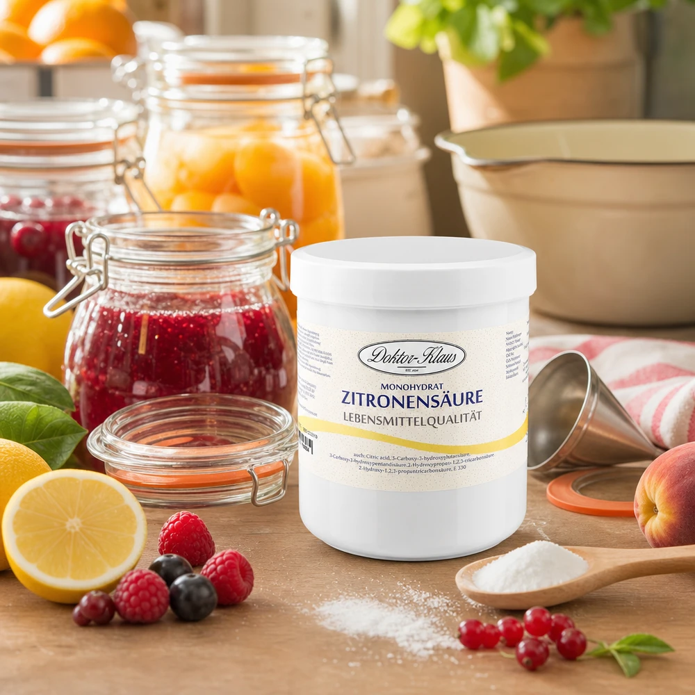 Ácido cítrico 500 g Doktor-Klaus para hacer mermeladas y conservar frutas y bayas