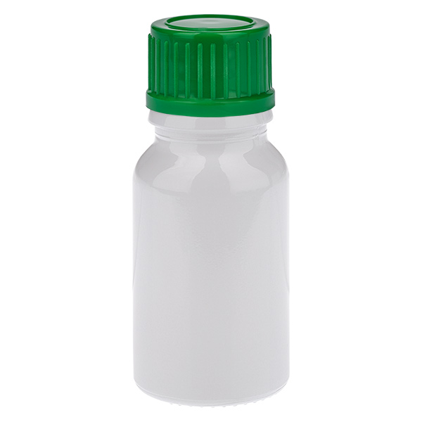 Botella de 10 ml con tapón de rosca de 11 mm verde estándar WhiteLine UT18/10 Botella de 10 ml con tapón de rosca de 11 mm verde estándar WhiteLine UT18/10
