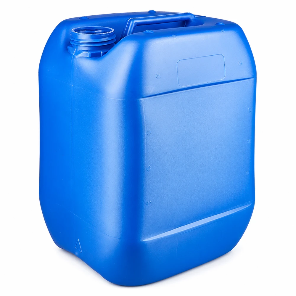 Bidón de plástico azul de 10 litros sin tapón, con asa de transporte, fabricado en HDPE