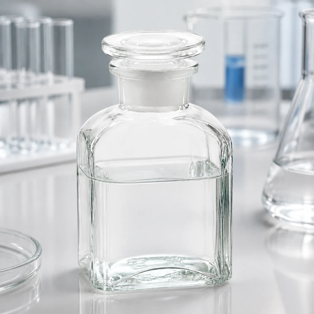 Frasco cuadrado 150ml transparente cuello ancho tapón de cristal Frasco de laboratorio de 150 ml de cristal transparente con boca ancha y tapón redondo de cristal