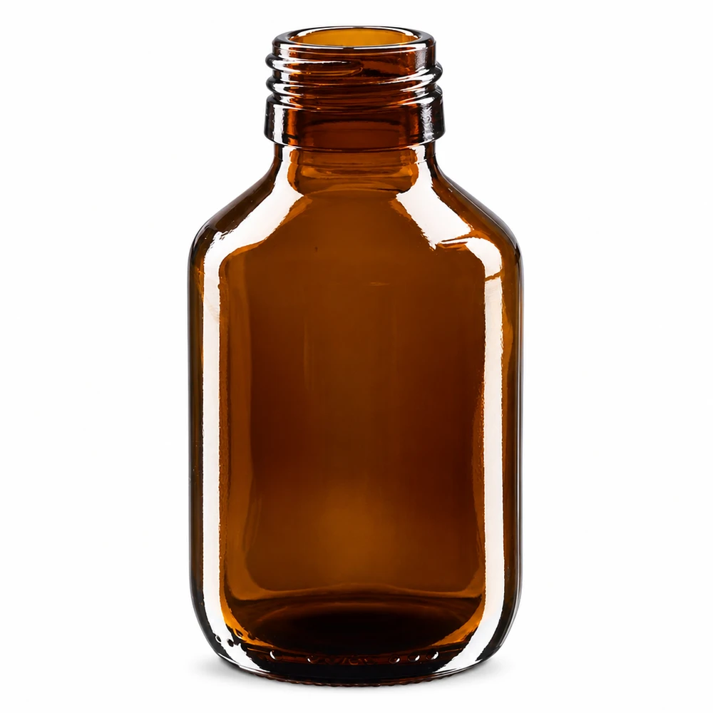 Frasco de medicamento marrón de 100 ml de ApoGlas de alta calidad sin tapón PP28
