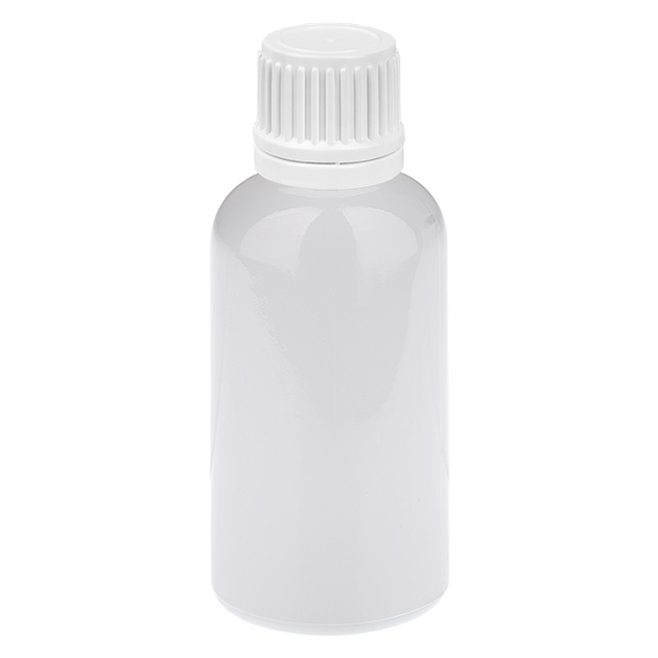 Frasco de 30 ml con tapón de rosca de 11 mm blanco con cierre de seguridad WhiteLine UT18/30 Frasco de 30 ml con tapón de rosca de 11 mm blanco con cierre de seguridad WhiteLine UT18/30