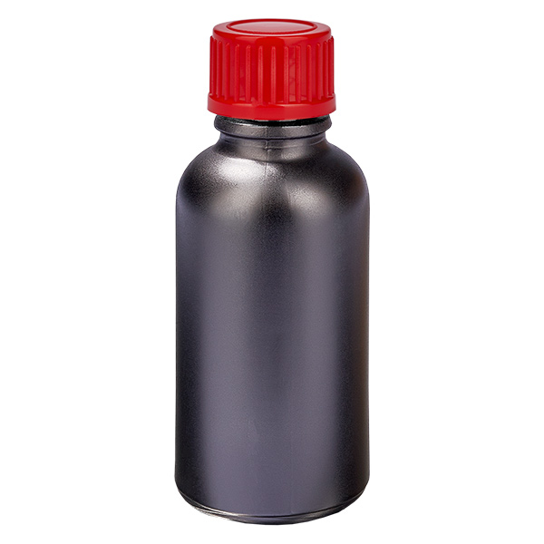 Botella 30ml 11mm tapón rosca rojo estándar BlackLine UT18/30 Botella 30ml 11mm tapón rosca rojo estándar BlackLine UT18/30