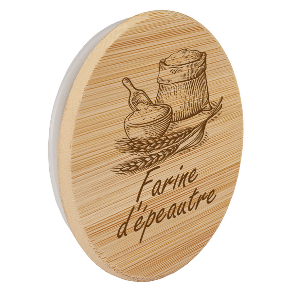 Couvercle en bois "farine d'épeautre" pour WECK RR100 Couvercle en bois "farine d'épeautre" pour WECK RR100