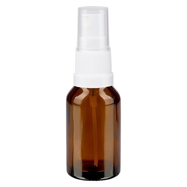 Botella de farmacia marrón 15ml pulverizador blanco Botella de farmacia marrón 15ml pulverizador blanco