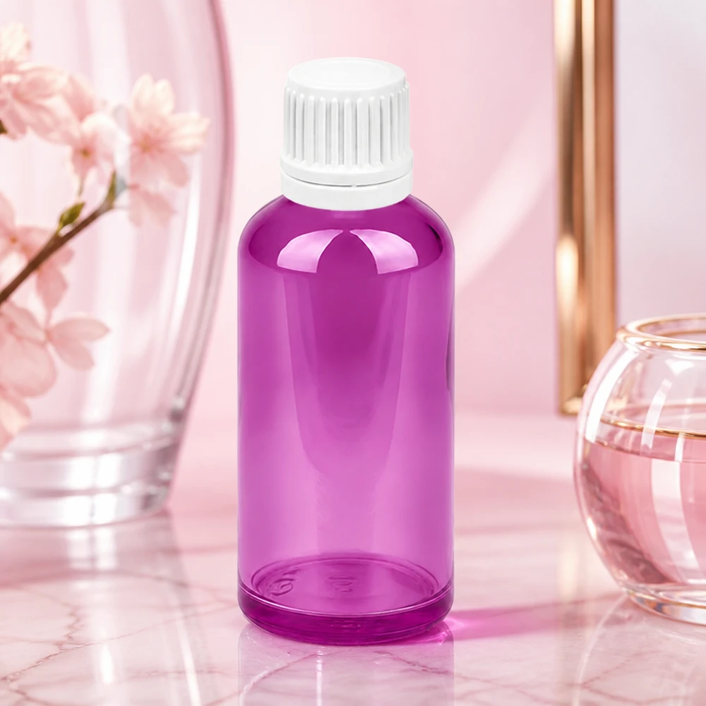 Frasco cuentagotas de 50 ml 0,7 mm blanco Originalidad tapón de rosca PurpleLine UT18/50 Frasco cuentagotas de 50 ml en elegante color violeta con práctica abertura dosificadora de 0,7 mm para una dosificación exacta