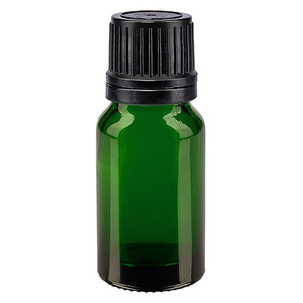Botella de farmacia verde 10ml con tapón de rosca negro cierre inviolable Botella de farmacia verde 10ml con tapón de rosca negro cierre inviolable