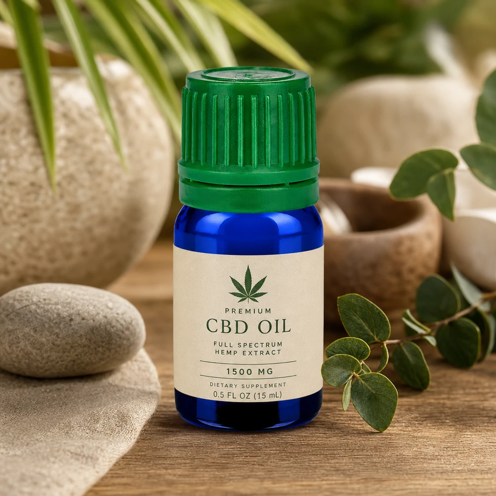 Frasco premium de 5 ml de vidrio de cobalto con protección UV y tapón verde a prueba de niños