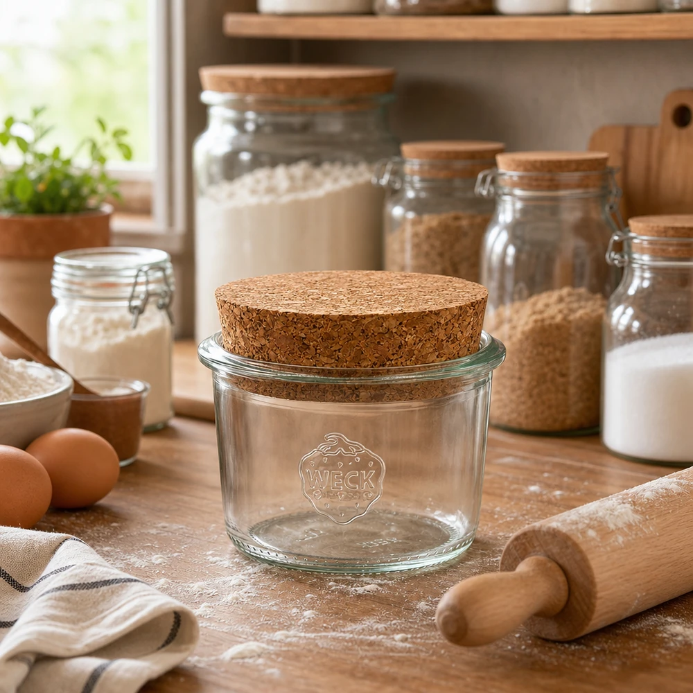 Vaso 80ml WECK RR60 con corcho natural