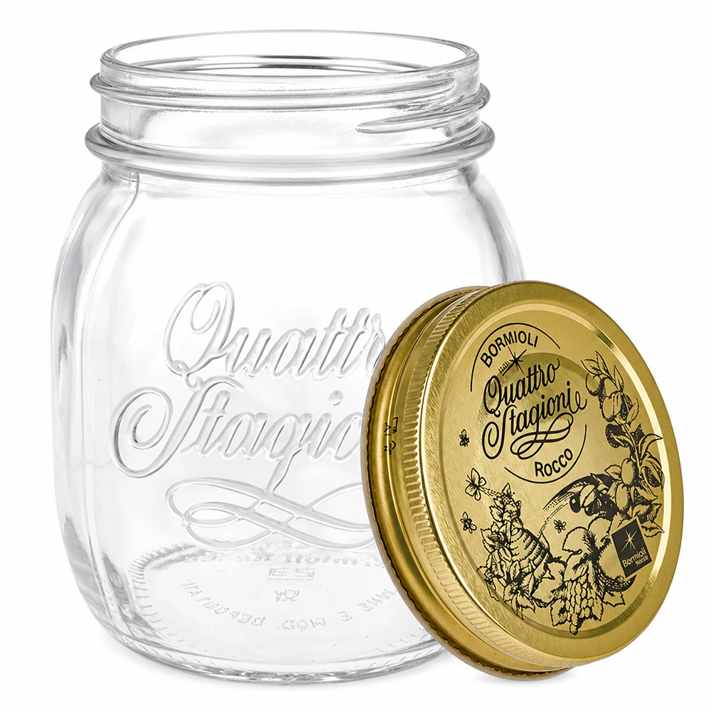 Tarro para conservas Quattro Stagioni 700ml con tapa de rosca extraíble Detalle Tarro italiano para conservas