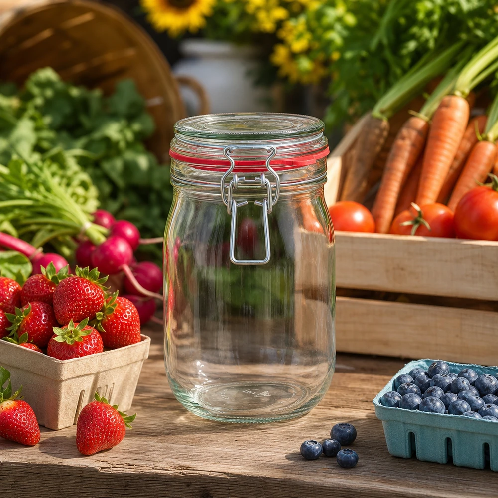 Tarro de almacenamiento tipo G de 1140 ml ideal para fruta y verdura fresca del huerto