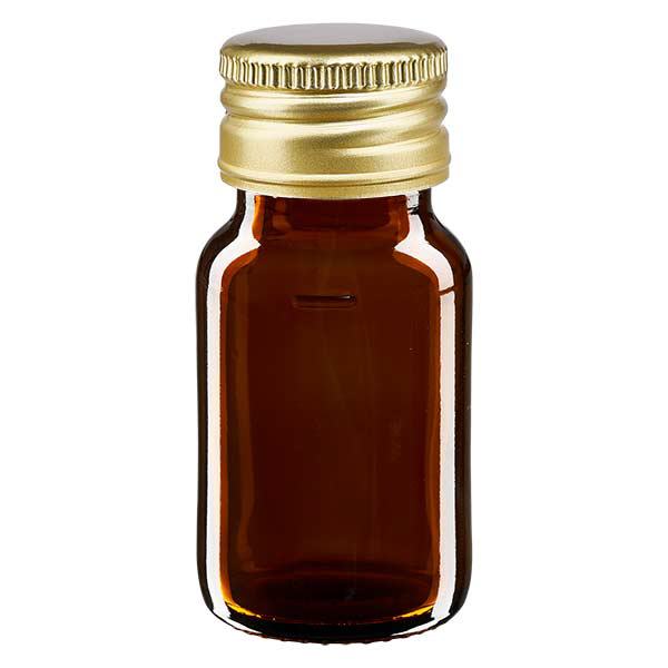 Frasco para medicamentos de 30 ml marrón, con tapón de aluminio dorado ApoGlas Frasco para medicamentos de 30 ml marrón, con tapón de aluminio dorado ApoGlas