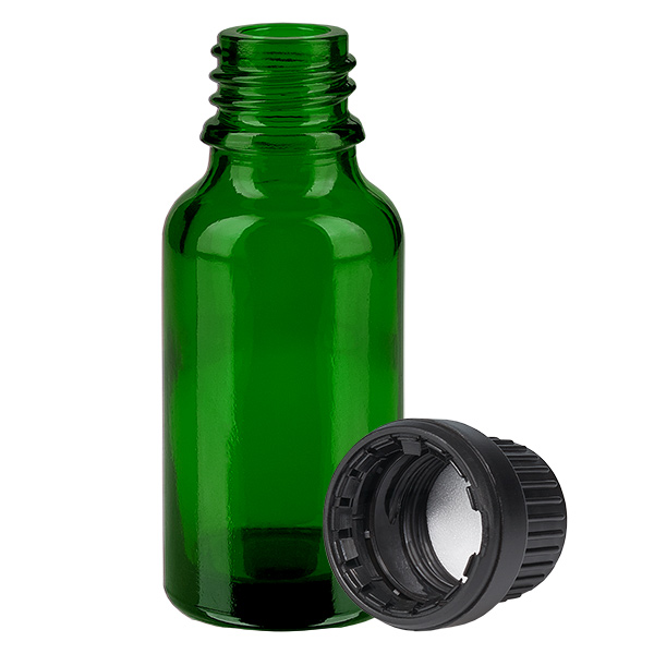 Botella 20ml tapón rosca 11mm negro GreenLine UT18/20 Botella 20ml tapón rosca 11mm negro GreenLine UT18/20
