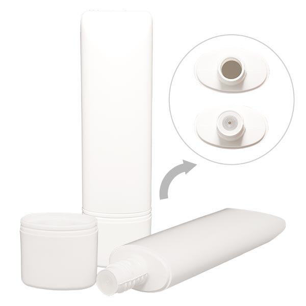 Tubo autoportante 50 ml HD/LDPE blanco incl. tapón autoportante Tubo autoportante 50 ml HD/LDPE blanco incl. tapón autoportante