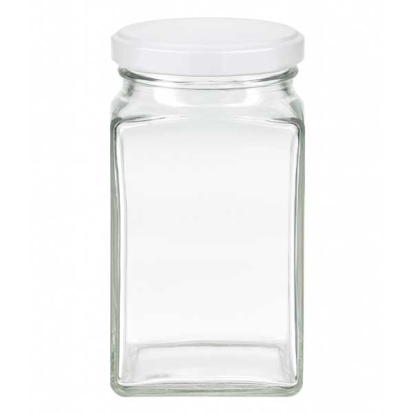 Tarro tetra de 260ml con tapa BasicSeal blanco UNiTWIST