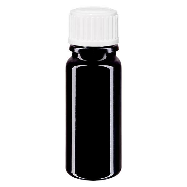 Botella de farmacia violeta 10ml tapón de rosca blanco glóbulos estándar Botella de farmacia violeta 10ml tapón de rosca blanco glóbulos estándar