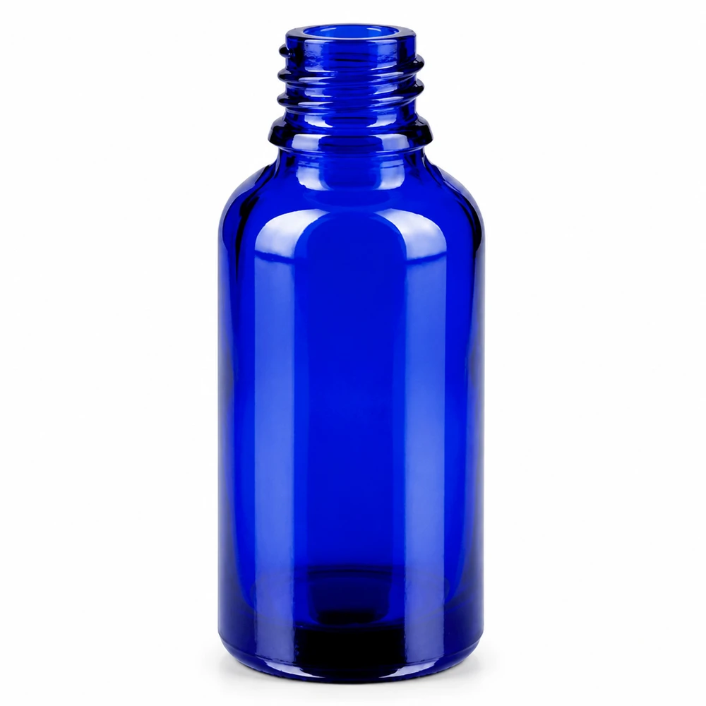 Frasco pulverizador de 30 ml amarillo/transparente tapa estándar BlueLine UT18/30 Frasco pulverizador compacto de cristal de 30 ml en elegante color azul para dispensar líquidos con precisión