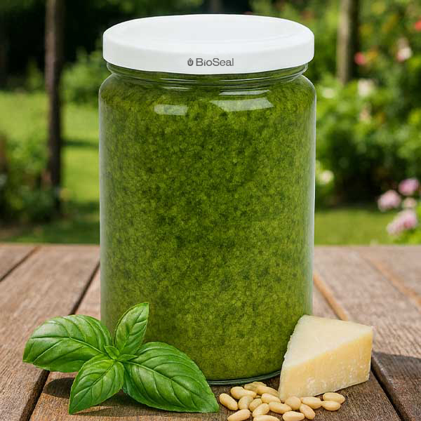 Tarro redondo de 305ml + tapa BioSeal blanca UNiTWIST