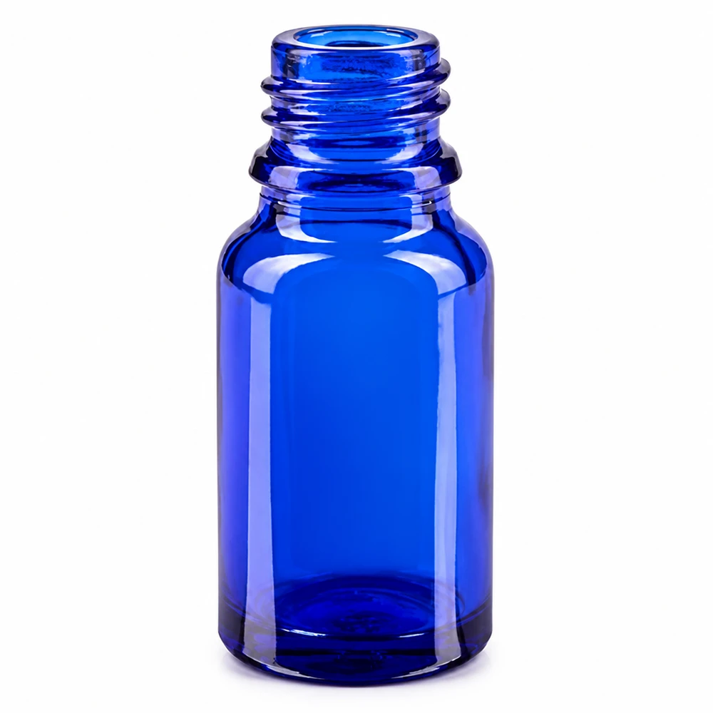 Frasco de vidrio azul de 10 ml con rosca UT18 10 para bombas pulverizadoras de la serie BlueLine