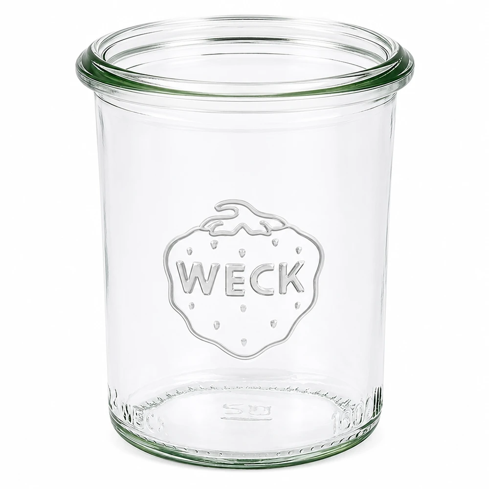 Tarro de conserva de 160ml WECK RR60 Vaso WECK RR60 de 160 ml con logotipo en relieve Tarro de conserva transparente sin tapa