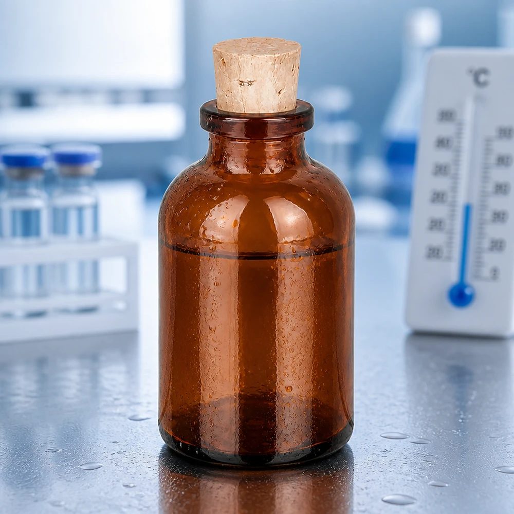 Botella de vidrio ámbar 30ml con corcho 11/14mm Borosilikat Braunglasflasche 30ml mit herausnehmbarem Naturkorken 11/14mm