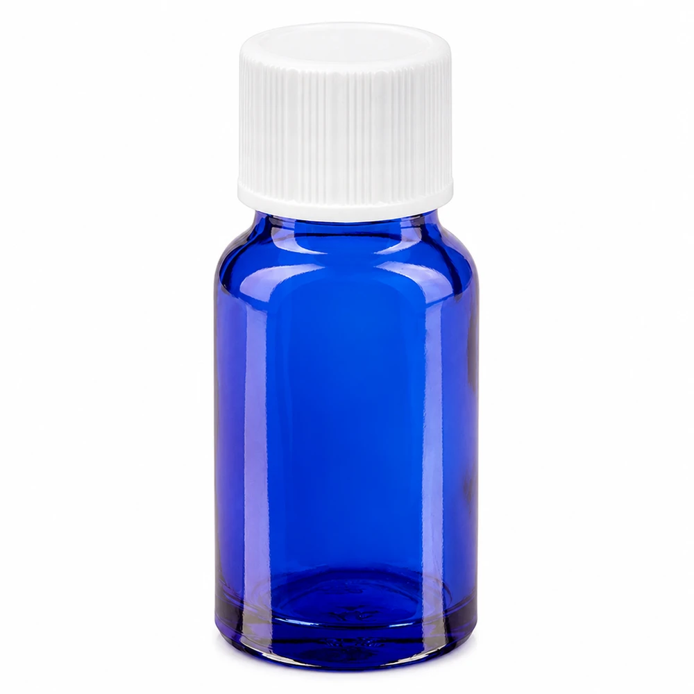 Frasco de 10 ml con tapón de rosca de 11 mm blanco estándar BlueLine UT18/10