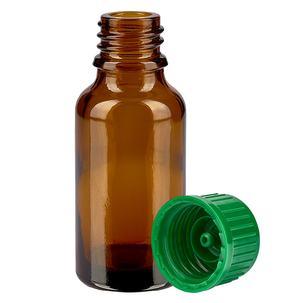Botella de 20 ml con tapón de rosca de 11 mm de color verde Estándar BrownLine UT18/20 Botella de 20 ml con tapón de rosca de 11 mm de color verde Estándar BrownLine UT18/20
