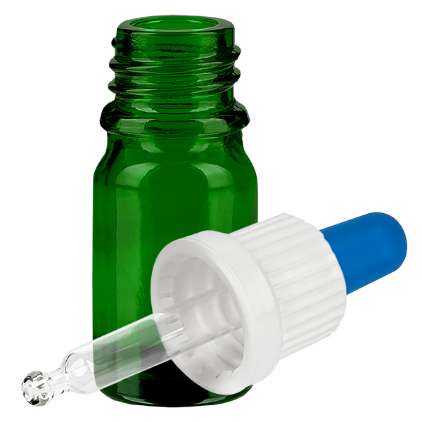 Frasco pipeta 5ml blanco/azul tapón inviolable GreenLine UT18/5