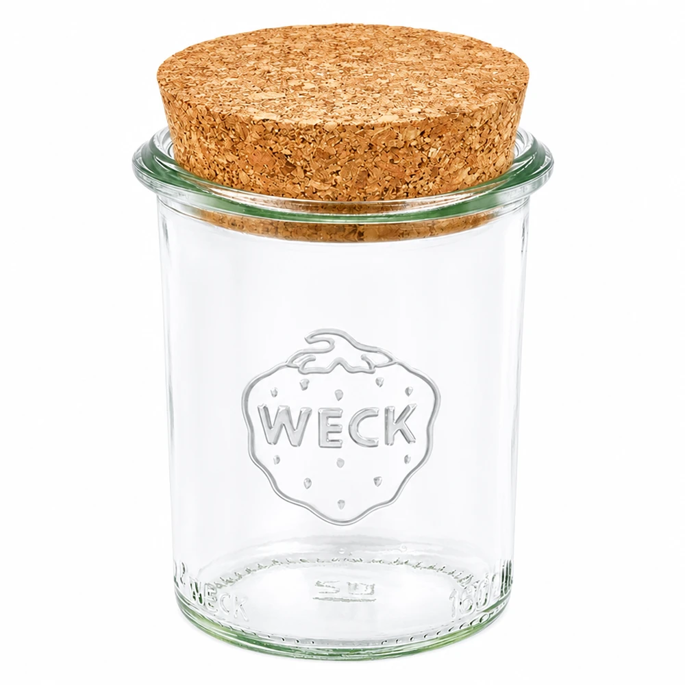 Vaso 160ml WECK RR60 con corcho natural Tarro de cristal transparente WECK 160ml RR60 con tapa de corcho natural