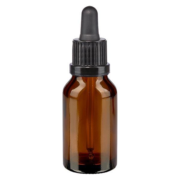 Botella de farmacia marrón pipeta 15ml negro cierre inviolable Botella de farmacia marrón pipeta 15ml negro cierre inviolable