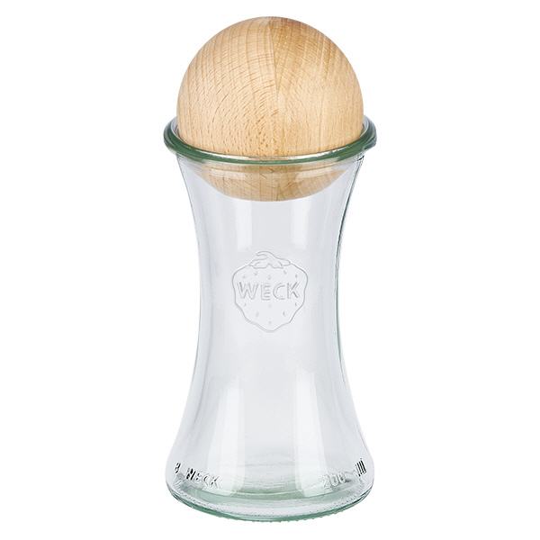 Tarro delicatessen 200ml WECK RR60 con bola de madera haya